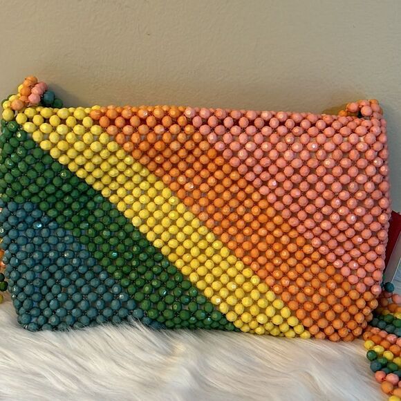 NWT Isaac Mizrahi Colorful Beaded Crossbody Bag - Picture 7 of 9